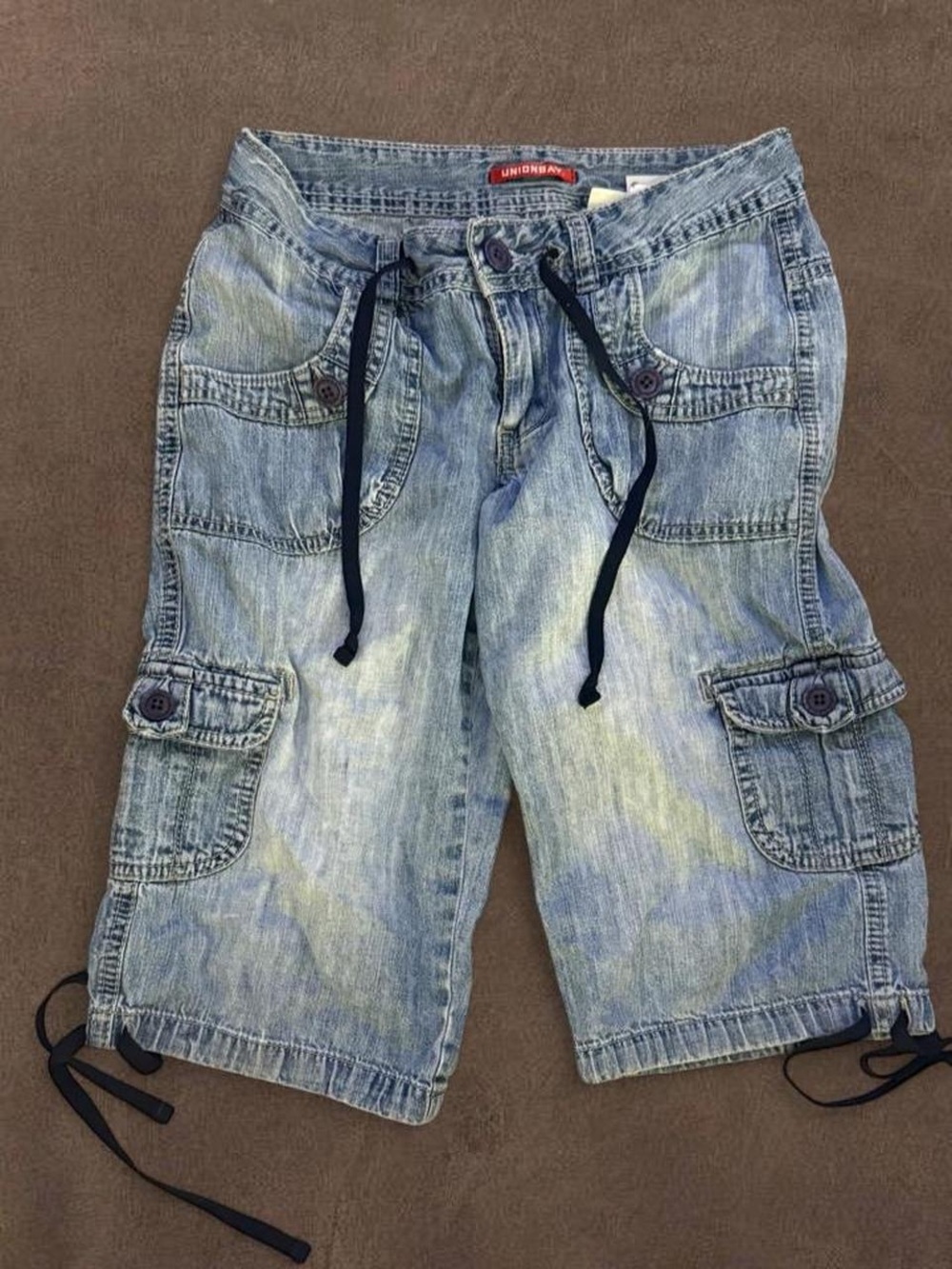 Vintage Y2K Unionbay Denim Cargo Capri Pants Size 0